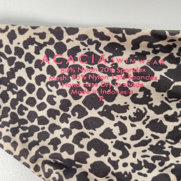 ACACIA Swimwear Green Palm Topless Mesh Bottom Size XS / P Bikini Swimsuit - Picture 8 of 9